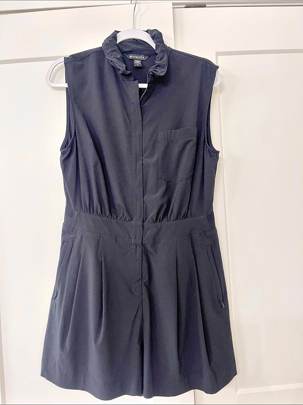 Athleta Brooklyn Utility Romper Mini Dress Black Size 12